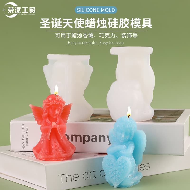 Christmas angel candle silicone mold aromatherapy gypsum handmade soap cake baking decoration diy cross-border supply