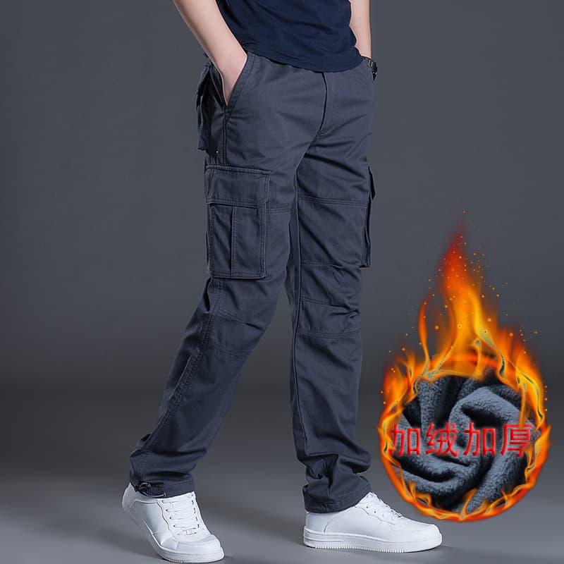 Spring/Autumn/Summer Multi-Pocket Cargo Pants for Men, Loose Fit, Outdoor Sports Long Pants, Pure Cotton Work Pants, Casual Trousers
