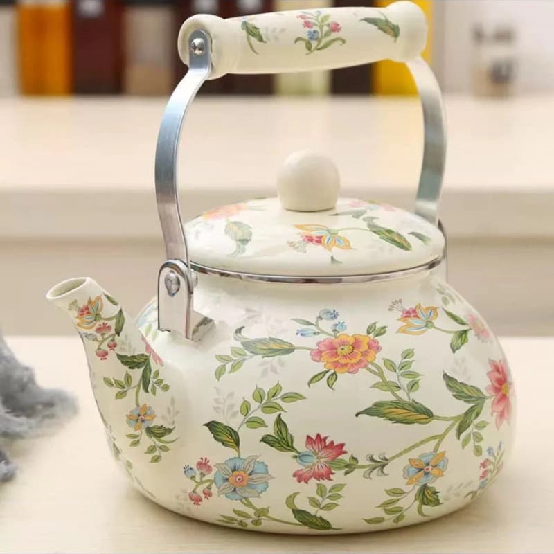 Youhe Enamel Kettle for Boiling Water, Milk Tea, Flower Tea, and Herbal Medicine, Compatible with Induction Cooktop and Open Flame