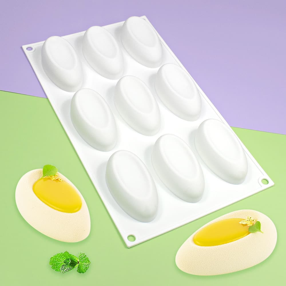 9-Half Egg Silicone Mold for Homemade Baby Food, French Dessert Silicone Mold, Mousse Mold, DIY Soap Mold
