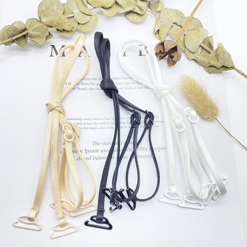 Large Stock Underwear Accessories 5mm Neck Hanging Shoulder Strap Buckle Invisible Bra Extension Back Cross Thin Shoulder Strap