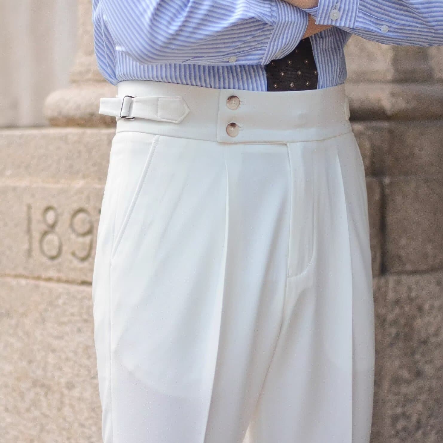 Men's New British Neapolitan High-Waist Pants Business Straight Casual Versatile Dress Pants Trendy