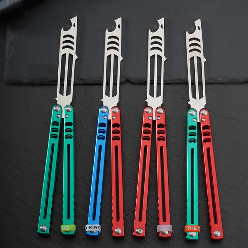 CNC Butterfly Knife Integrated Aviation Aluminum 6061-T6 Balisong CSGO Cool Play Practice Training Knife Unsharpened