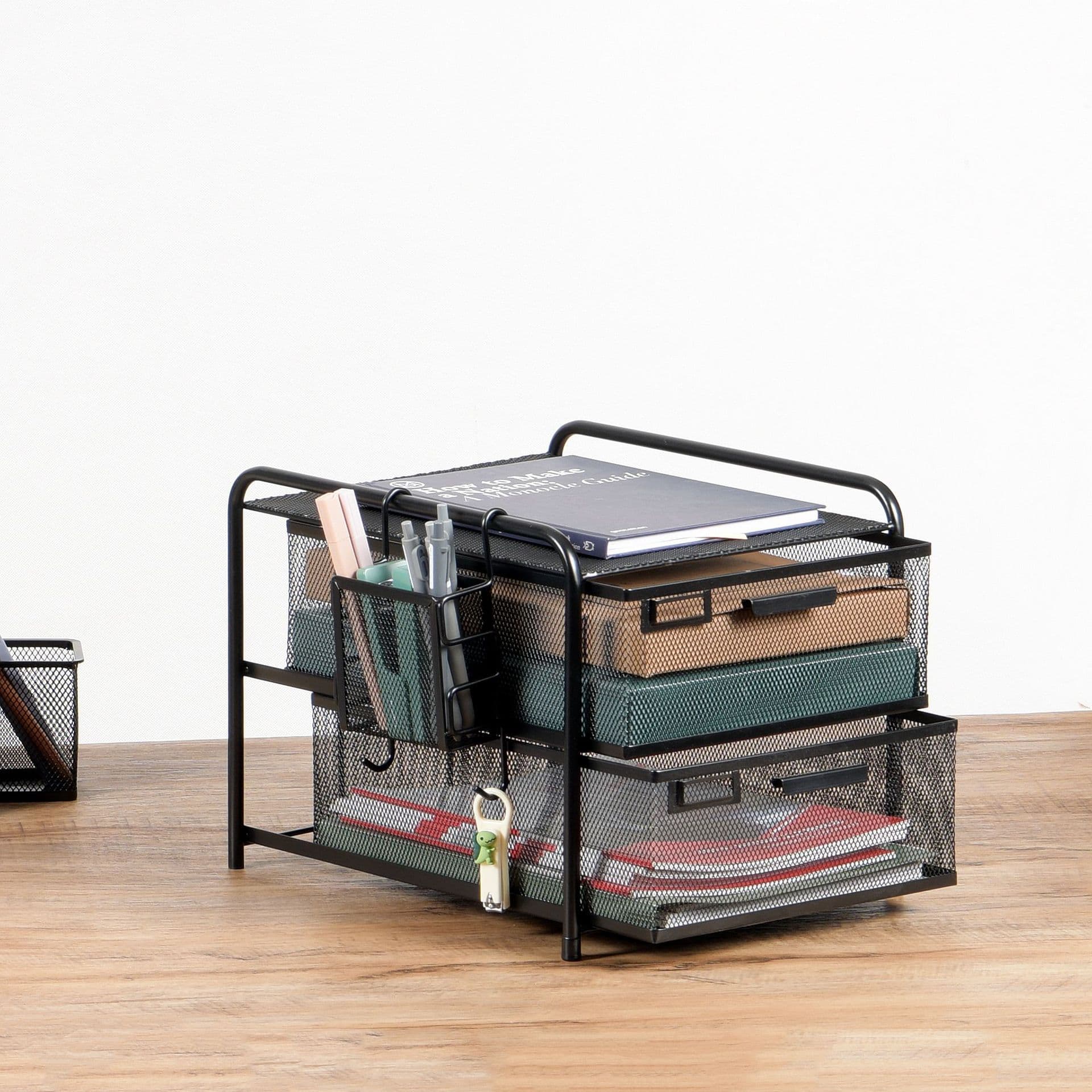 Iron office desktop file storage box 2-layer 3-layer 4-layer file rack metal iron mesh multi-function