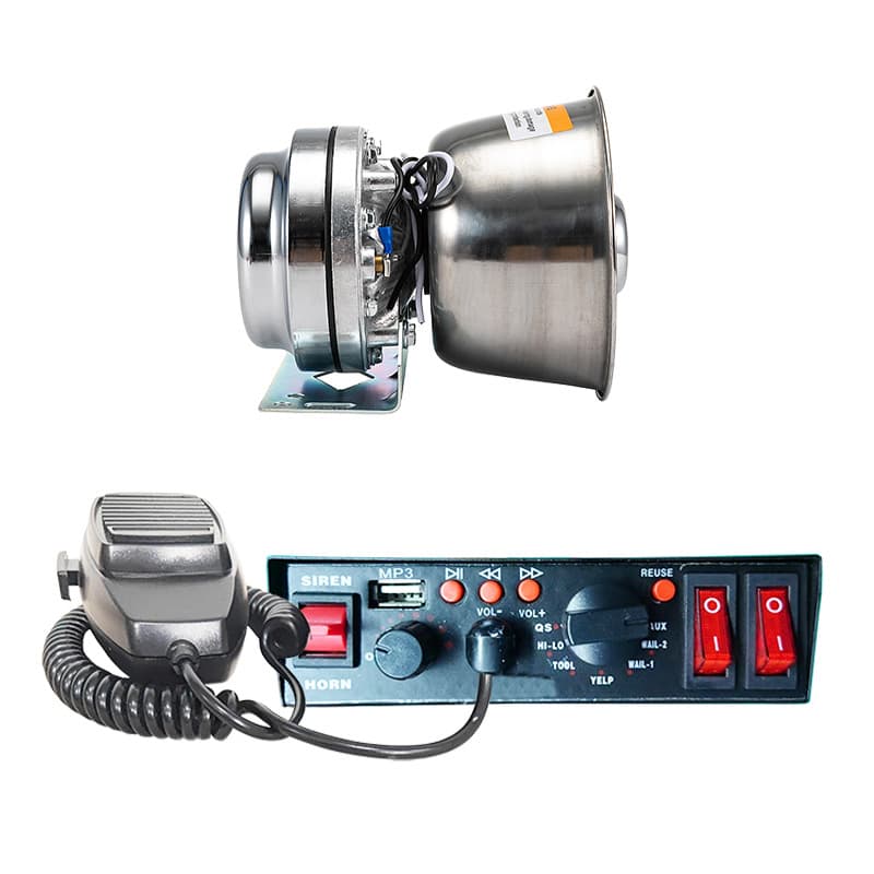 Source Factory: 200W New 8-Tone Vehicle Siren Host with Speaker Car Horn MP3-200E