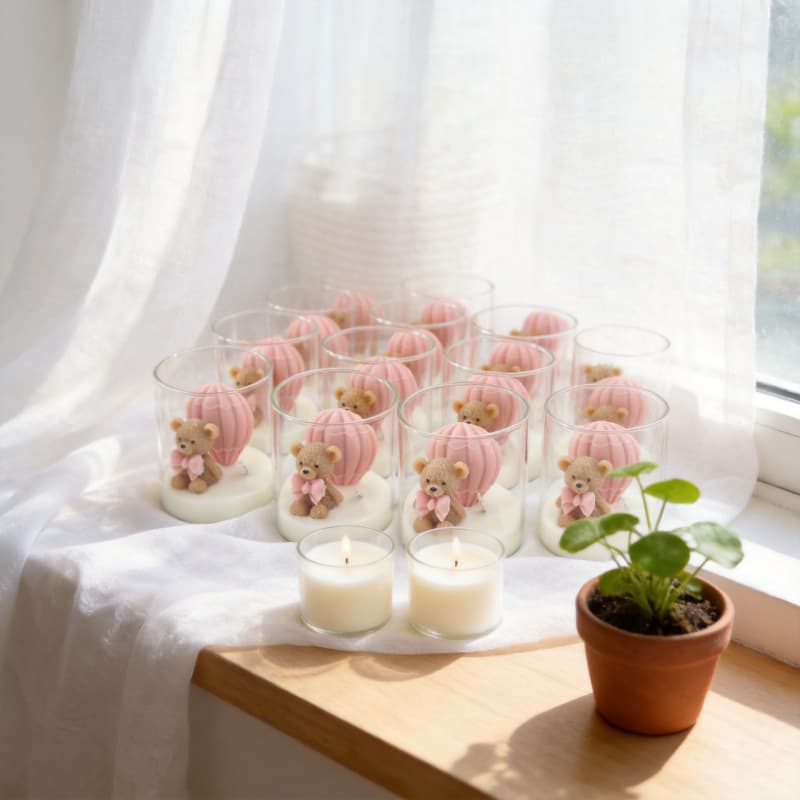 Cross-border Supply Bow Tie Bear Hot Air Balloon Birthday Gift Scented Candle Home Decoration Ornament Party Wholesale
