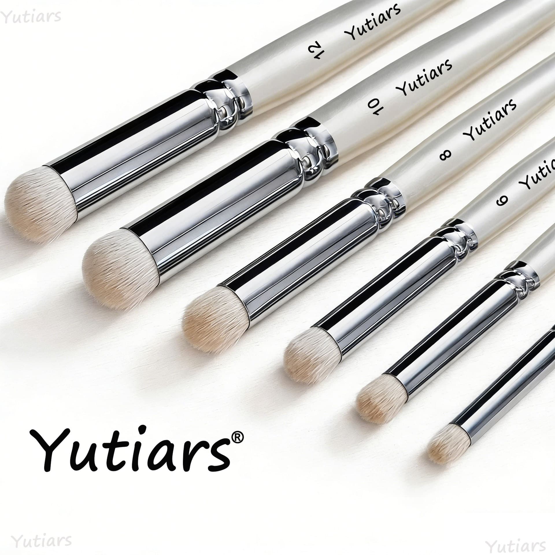 6 White Wool Brushes with Detail Brush Dry Brush Craft Model Brush Watercolor Paint Artist Professional Soft Bristles