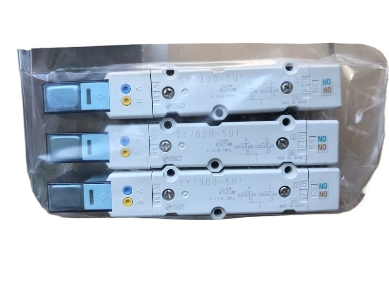 Original SMC solenoid valve SY7B00-5U1, brand new, genuine 5-way valve, insert type, base plate piping valve.