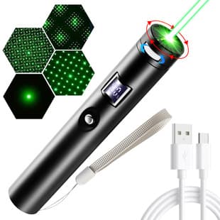 USB Portable Digital Display Laser Light Rechargeable Ultra-Bright Long-Range Green Laser Flashlight Sand Table Real Estate Teaching Pointer