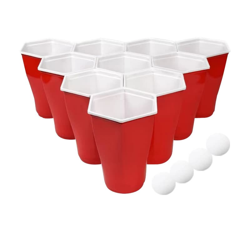 Factory Sale 450ml Red Disposable Plastic Cup Beer Pong Set Box Red Cups Party Cup