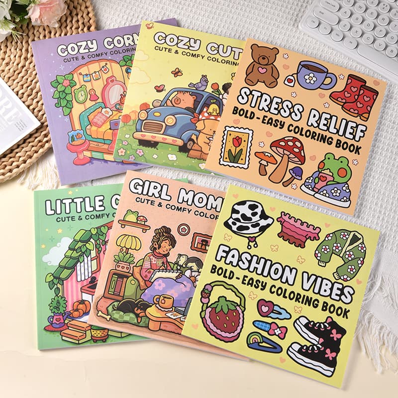 Cross-border Cute Healing Cozy Corner Coloring Book, Girl's Heart Room Scene Graffiti Coloring Book, Colored Pencil Special