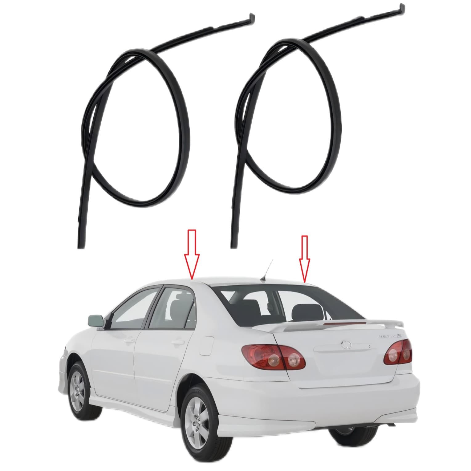 Compatible with Corolla 07-13 Roof Drip Molding Rubber Strip 75556-02100 Roof Trim