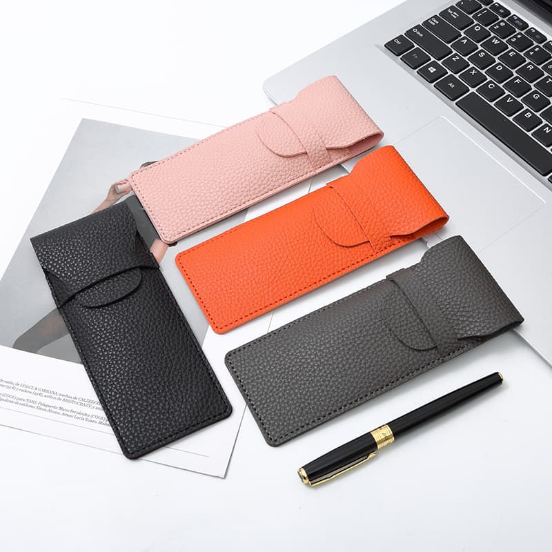 Litchi pattern PU leather multifunctional storage bag, portable leather card holder and pencil case, direct approval from fashionable small leather goods manufacturer