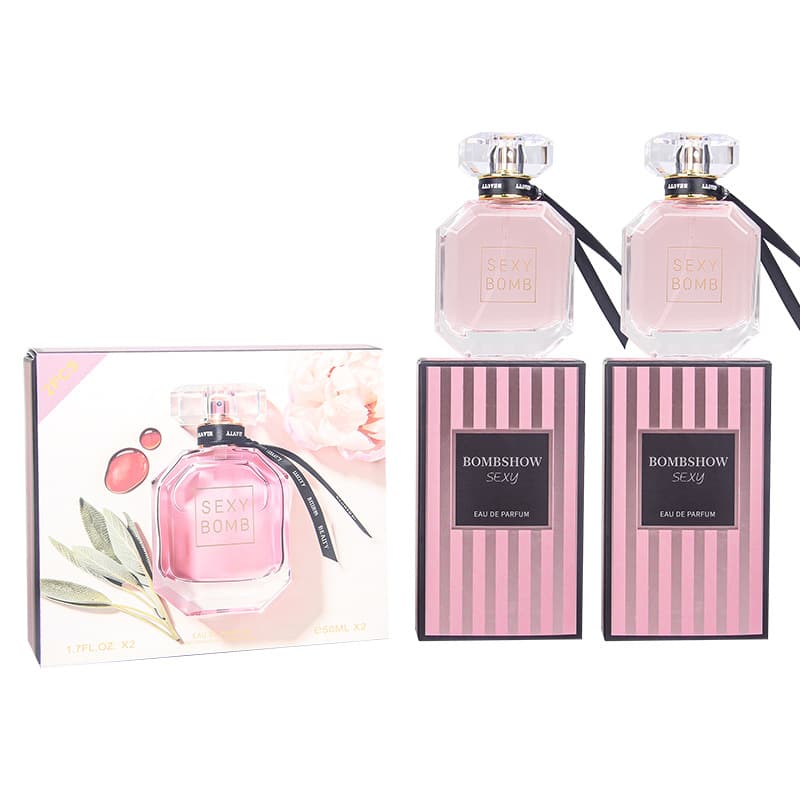 Cross-border e-commerce popular women's sexy bomb perfume long-lasting fragrance fresh foreign trade gift box perfume 50ml*2