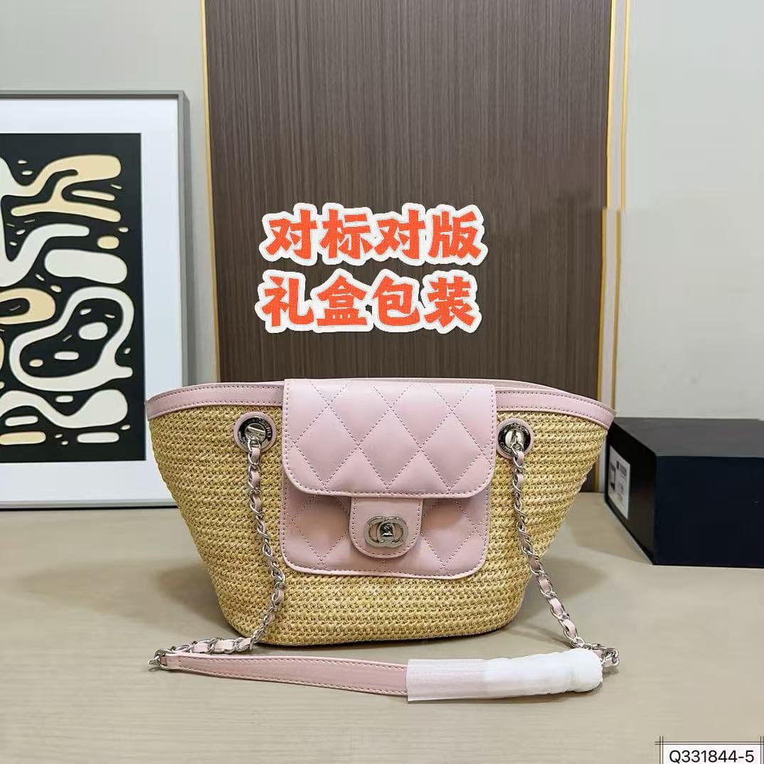 Xiaoxiangfeng 26c straw bag spring and summer new chain shoulder bag armpit bag raffia vegetable basket shopping bag bag