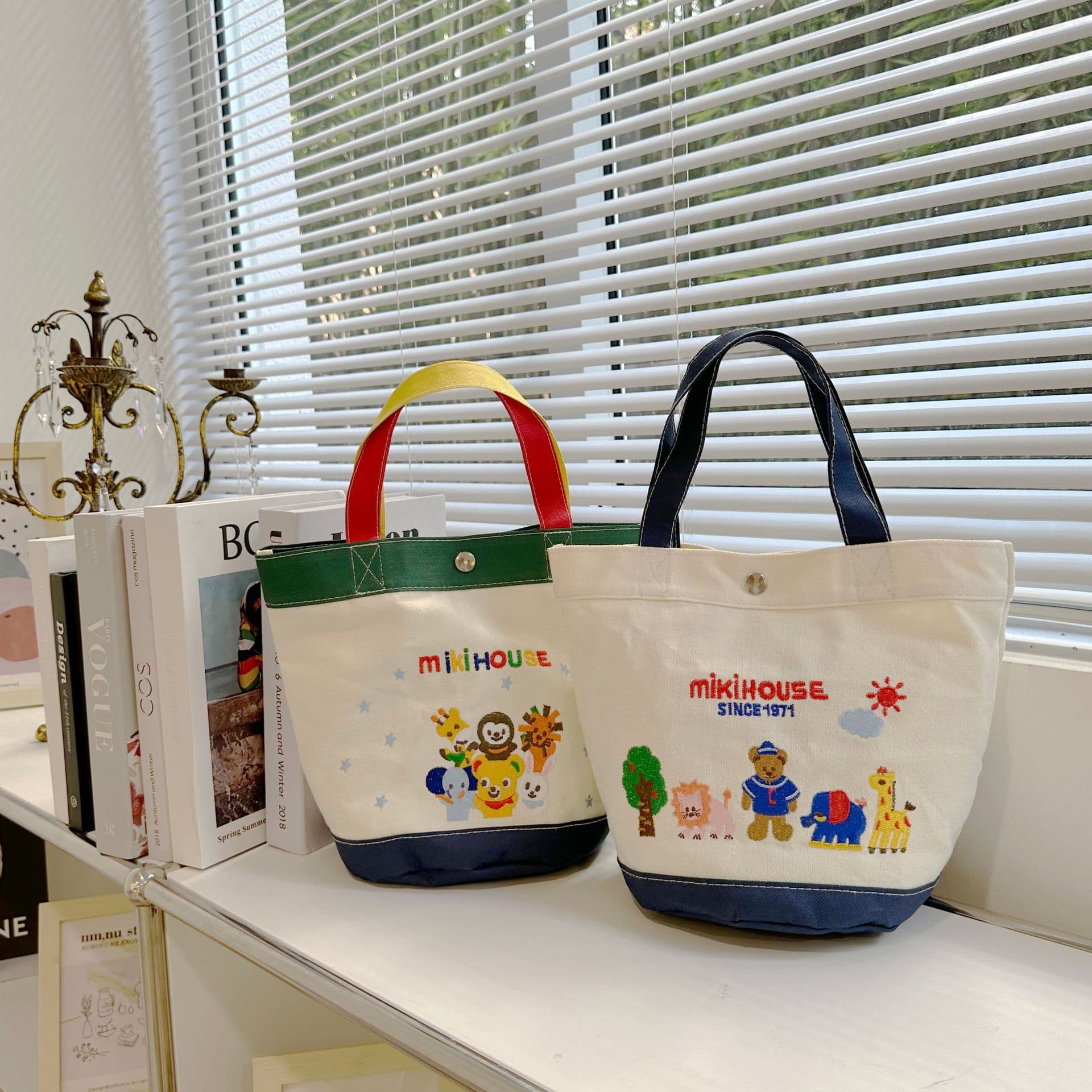 2026 New Style Miki Cartoon Diaper Bag Canvas Handbag Lightweight Compact Large Capacity Baby Bag for Outings