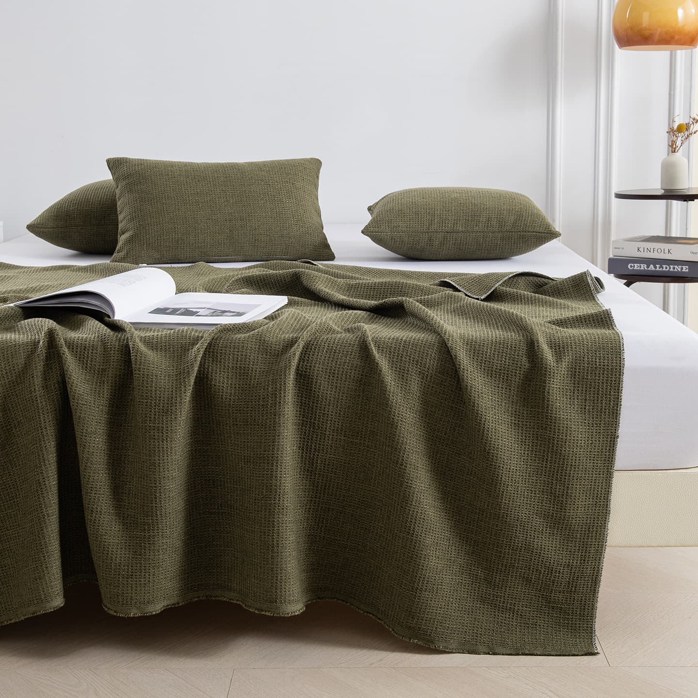 Modern Bed Throw for Model Rooms and B&Bs, Maillard Style Headboard Cushion with Runner