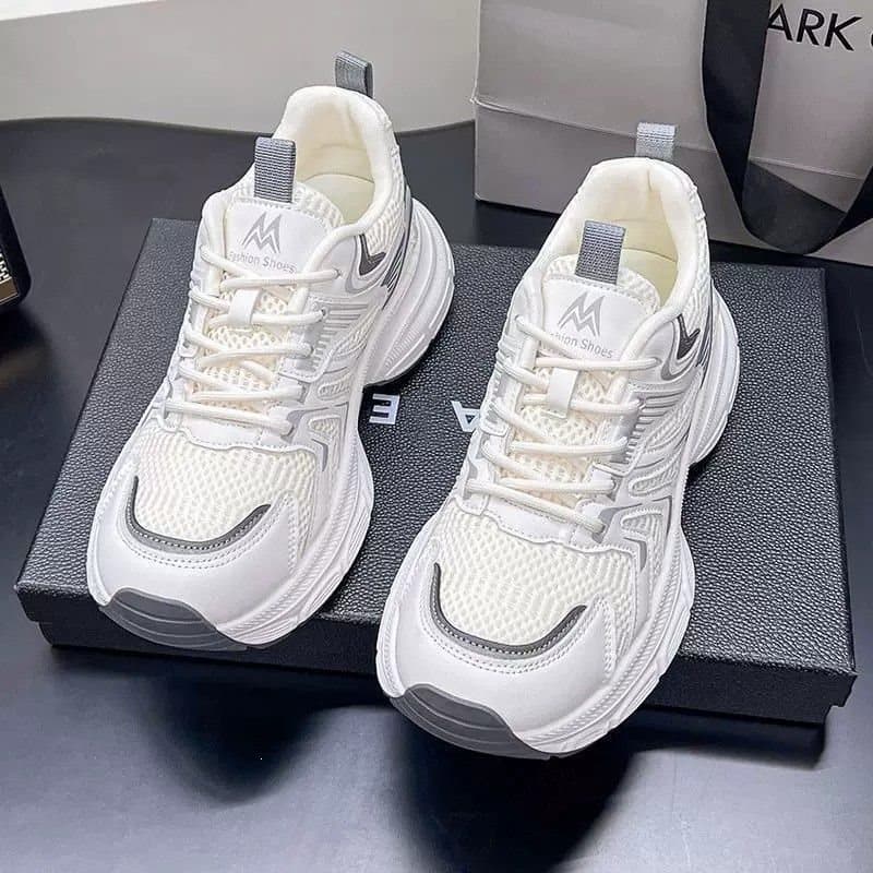 Dad Sneakers Women 2026 New Style Versatile Mesh Breathable Lightweight Heightening Thick Sole Casual Sports Shoes
