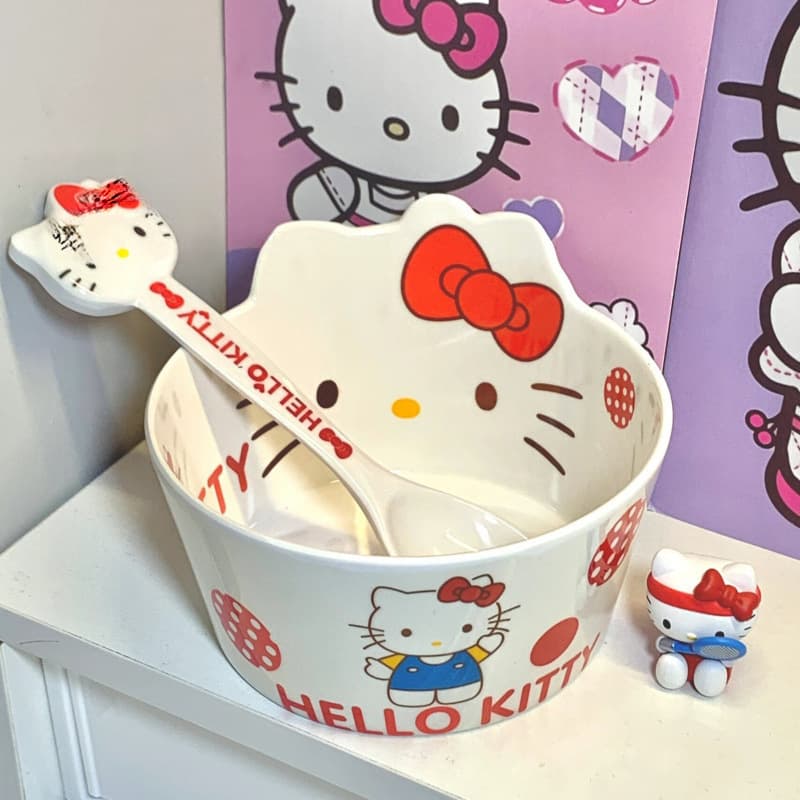 Hello Kitty Sanrio Cartoon Bowls for Home, Dorm, Students, High Appearance