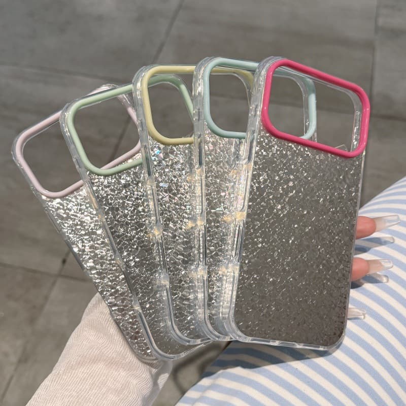 17 Compatible with iPhone 18 Pro Max Rounded Edge Crushed Stone Texture Apple 16 Phone Case 15 Shockproof 14 Protective Cover 13pm