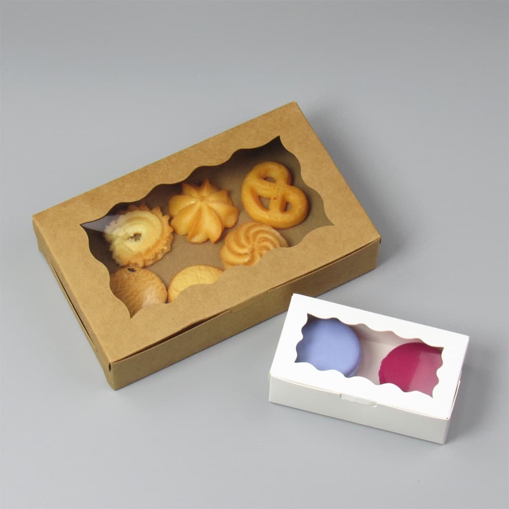 Cross-border exclusive cookie packaging boxes, windowed baking candy dessert white card square cake pastry boxes wholesale