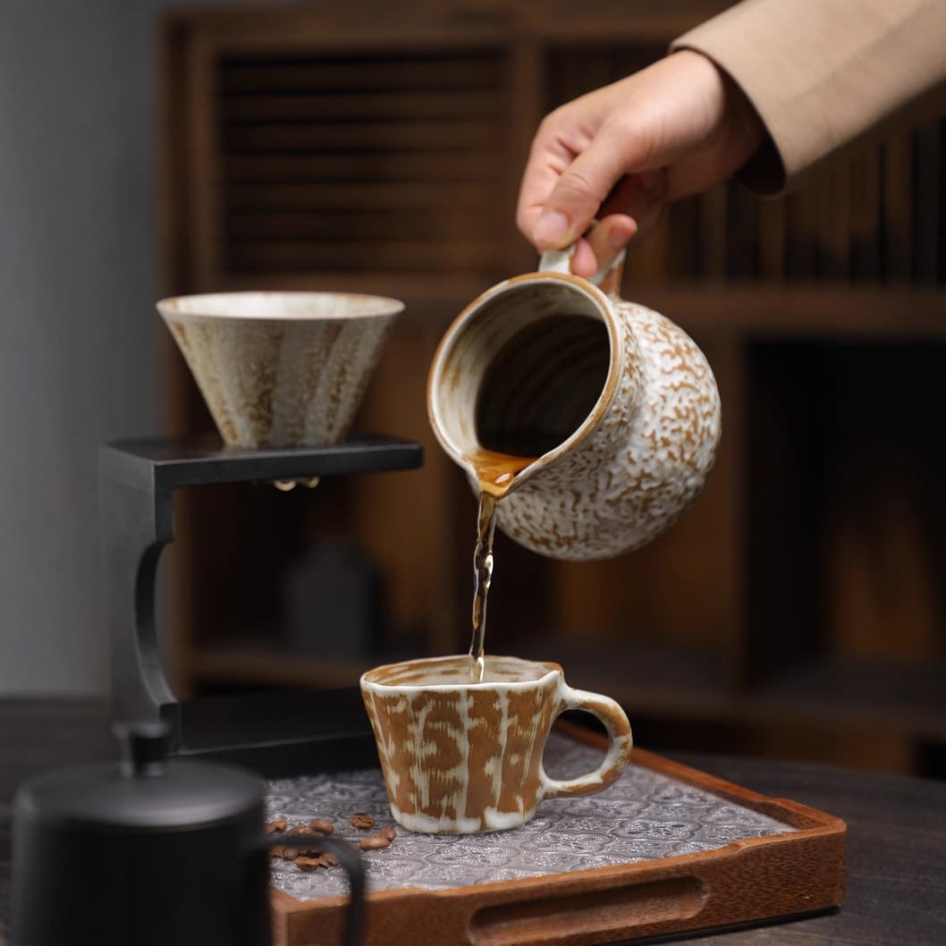 Ceramic Coffee Pot Set V60 Drip Filter Coffee Filter Home Pour Over Coffee Sharing Pot Hanging Drip Pot