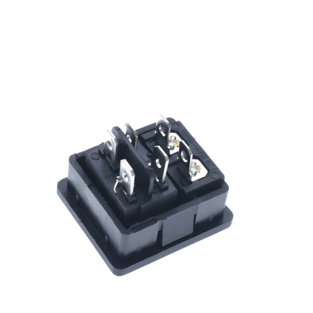 AC 2-in-1 2.5A 250V IEC 320 C8 Power Cord Socket with Red Light Switch