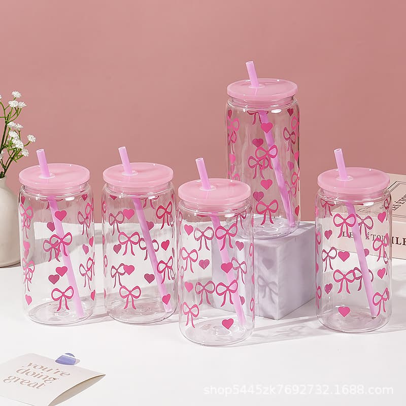 Cross-border Hot-selling Colorful PC Plastic Cup 16oz Plastic Mason Jar Eco-friendly Jelly Colorful Mason Jar Single-layer Plastic