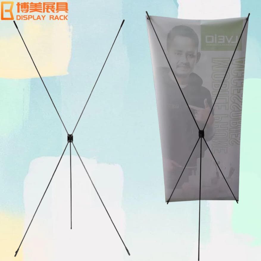 Factory wholesale of arched fiber pole X-stands, 60*160 and 80*180, indoor and outdoor event advertising poster display racks.