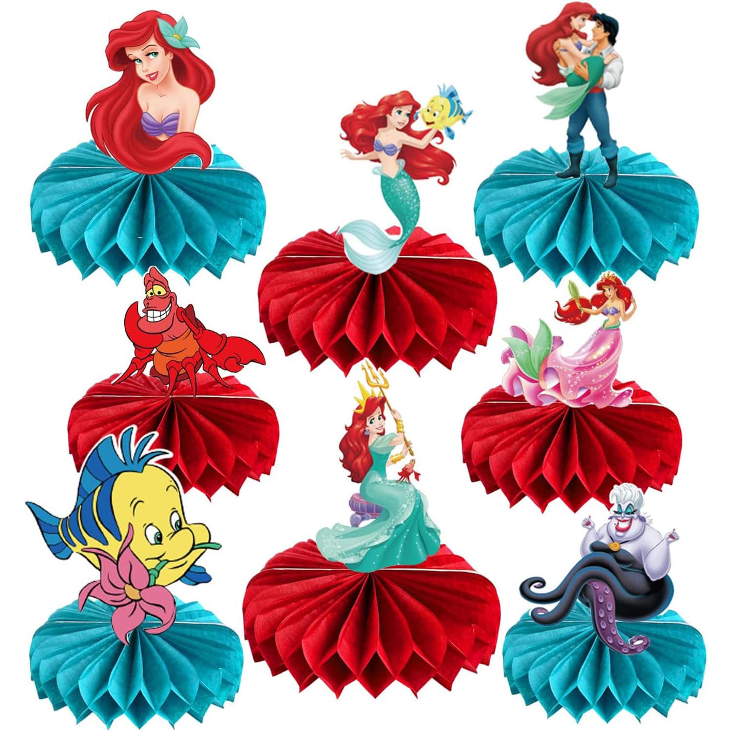 Cross-Border Mermaid New Year Carnival Party Table Decoration Honeycomb Ornament Princess Theme Birthday Honeycomb Decoration