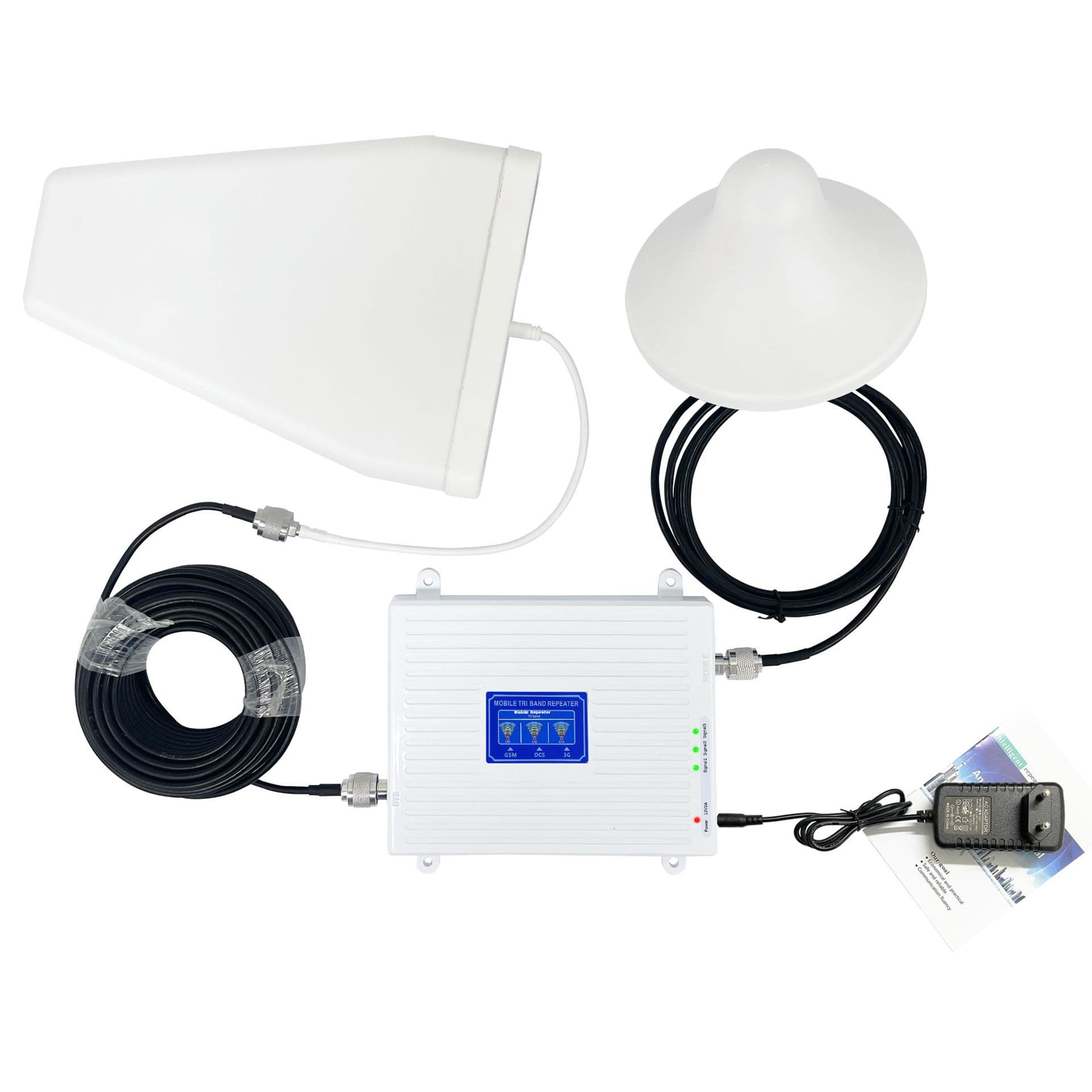 Cross-Border 2G/3G/4G Mobile Phone Signal Booster 900/1800/2100MHz Tri-Band Signal Enhancer Repeater
