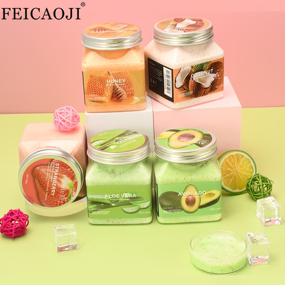 Avocado Body Scrub with Fruit Acid for Facial Exfoliation and Keratosis Pilaris, Full English Version for Cross-Border Wholesale