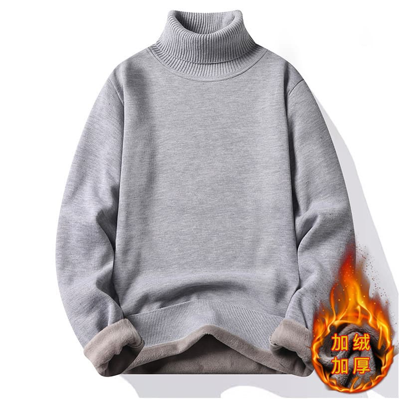 Turtleneck sweater men's autumn and winter thickened velvet new turtleneck sweater youth autumn and winter bottoming sweater all-in-one velvet