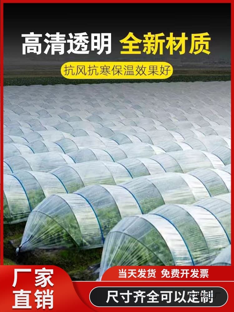 Agricultural Plastic Film for Small Arch Cover, Mulch Film, and Greenhouse Planting, Transparent Vegetable-Growing Plastic Sheet for Heat Preservation and Cold Protection