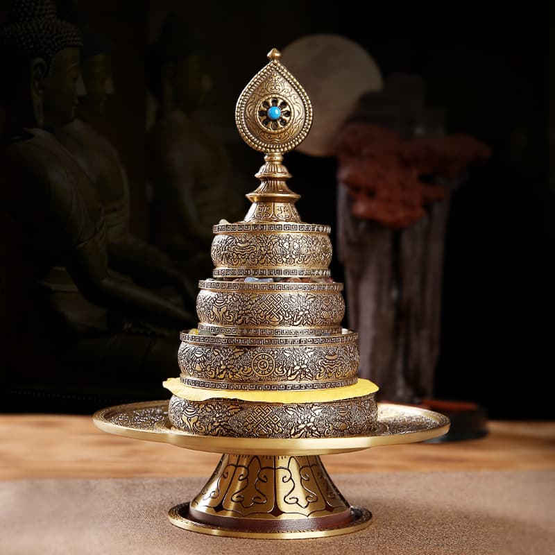 Brass eight auspicious mandala plate Tibetan mandala for repairing mandala plate small ornaments