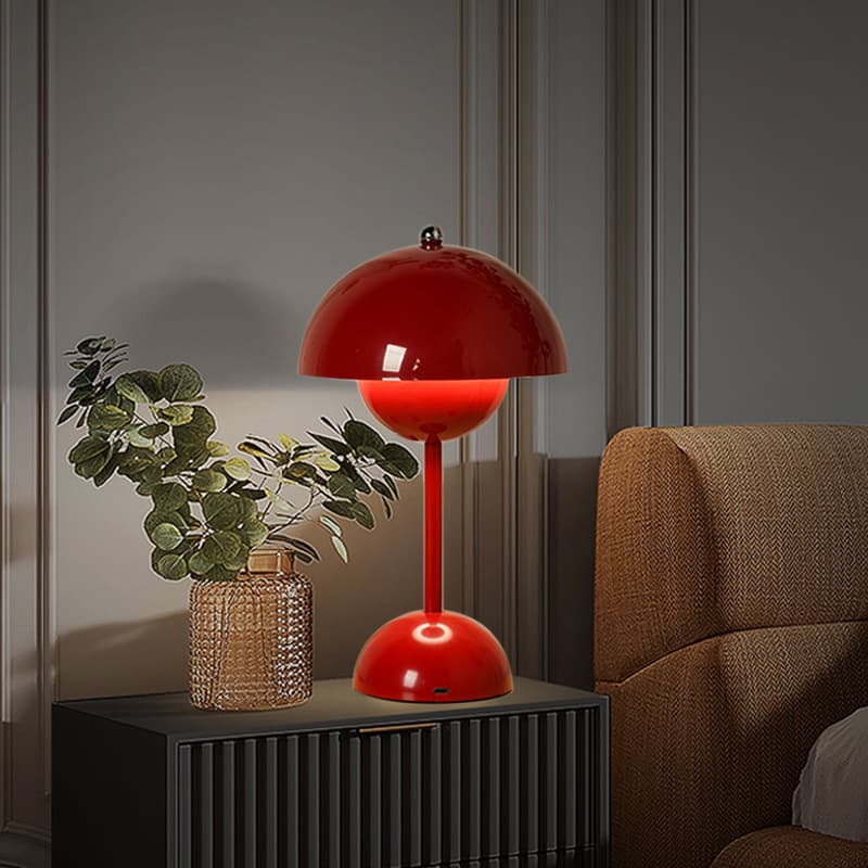 Danish Bud Table Lamp, Wireless Charging Portable Minimalist Living/Dining Room Touch Dimmer VP9 Bedside Ambient Lamp