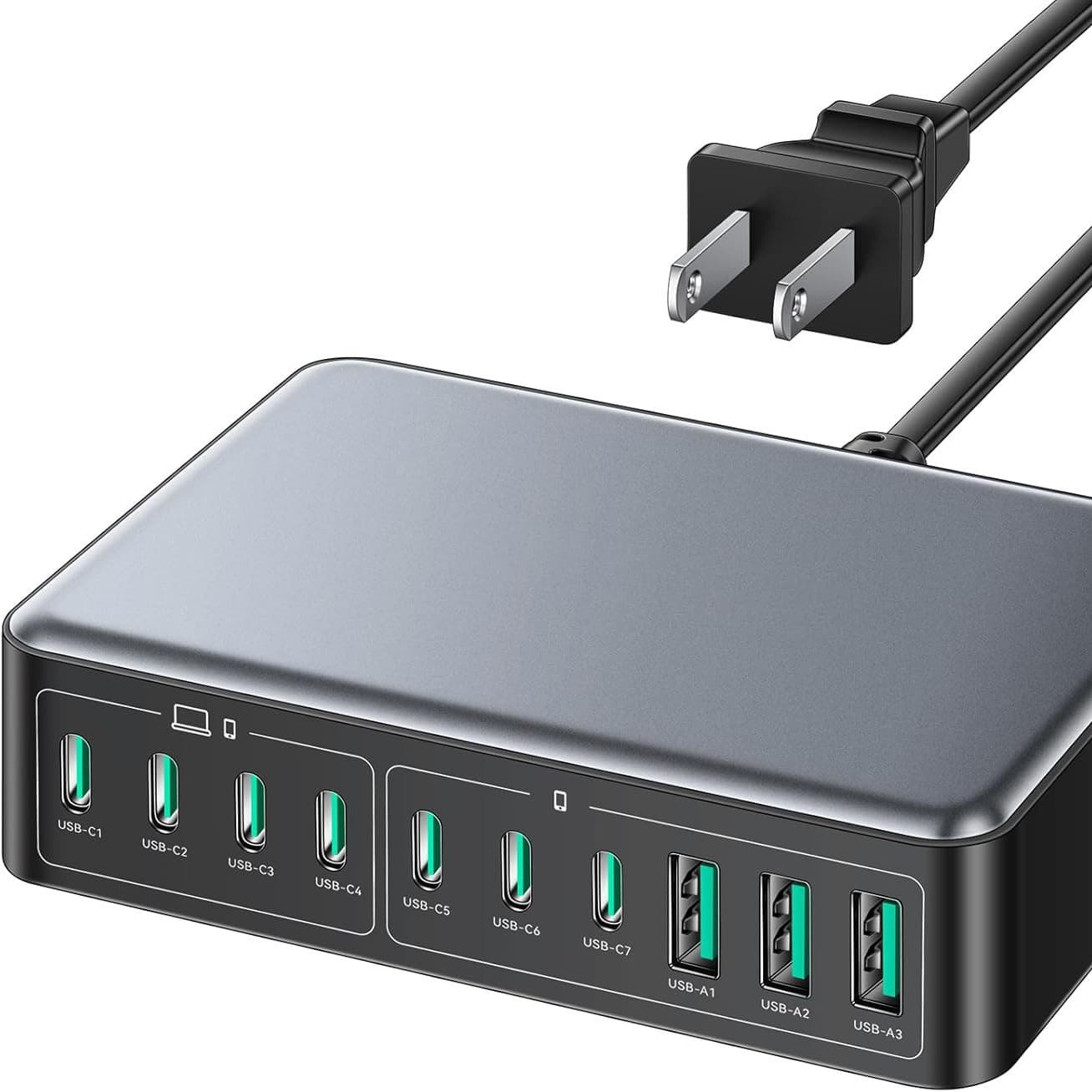480W10 Multi-Port Desktop Charging Gallium Nitride Charging Pd Charger Multi-Port Charger Fast Charging Computer Mobile Phone Tablet