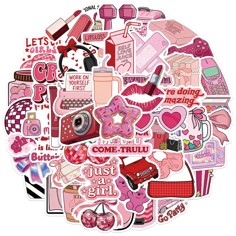 50 Sheets/Set Creative Cute Girly Printable Stickers Decorative Material DIY Sticker Art