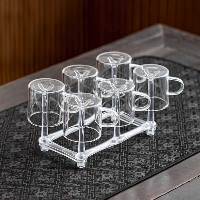 Acrylic Cup Holder Creative Small Cup Rack Drip Tray Coffee Cup Stand Home Storage Organizer