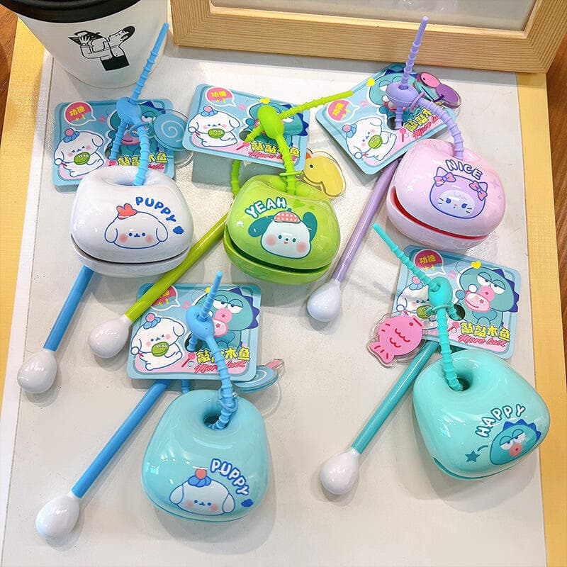 New cute cartoon Sanrio wooden fish percussion toy, a relaxing and mood-lifting desktop ornament/toy.