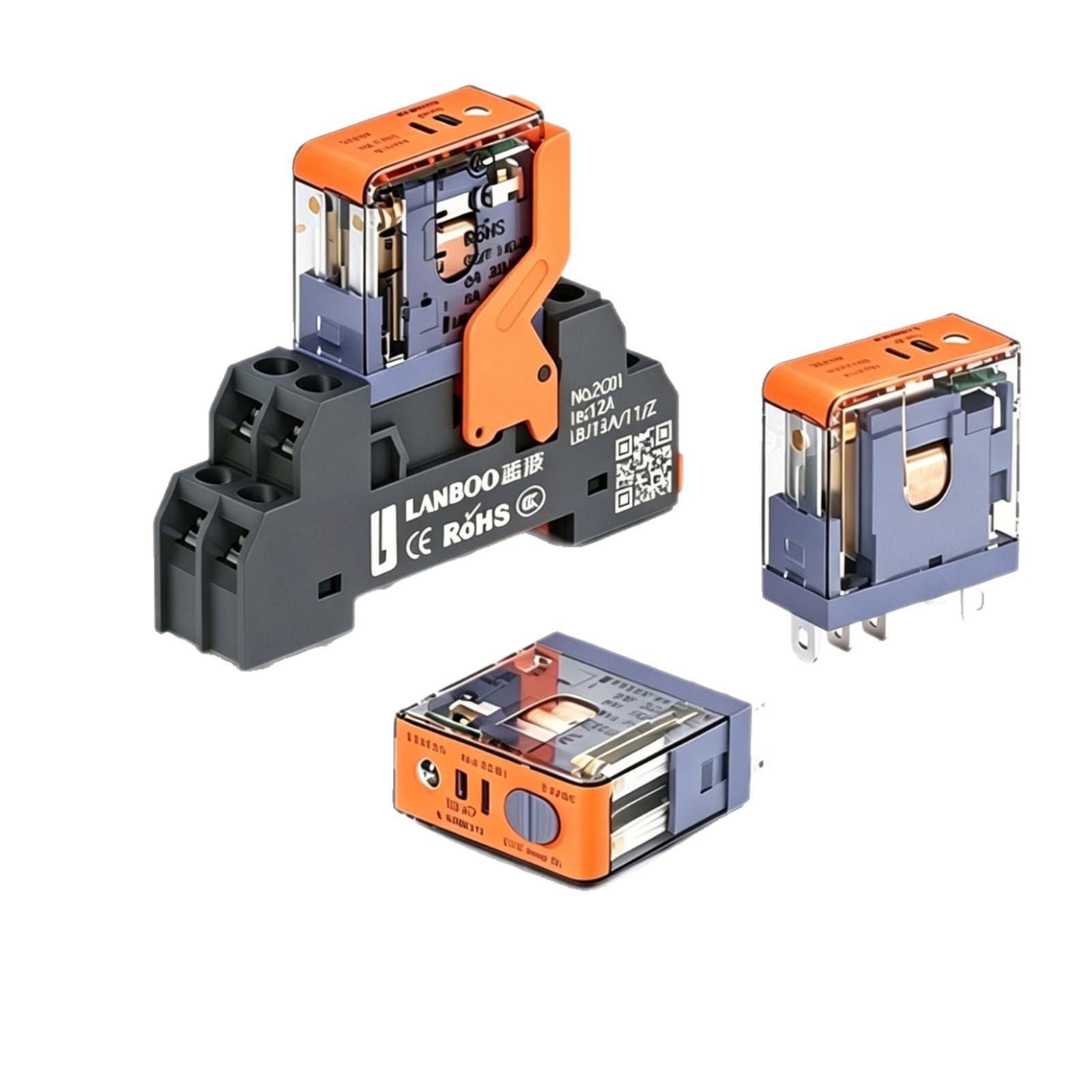 Lanbo Universal Mini Intermediate Relay DC12/24V AC220V Electromagnetic 5-Pin 8-Pin with Indicator Light