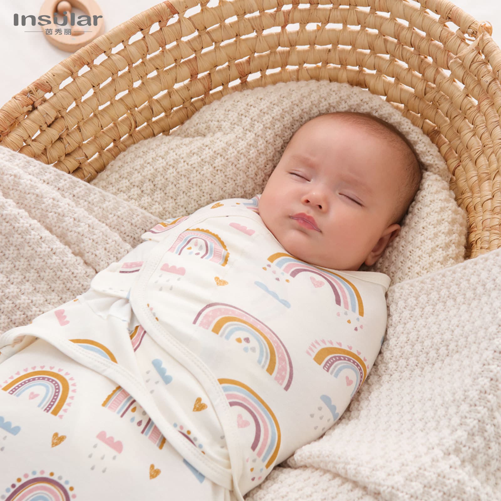 Yinxiuli 100% Cotton Baby Swaddle Wrap Newborn Anti-Startle Baby Sleeping Bag Printed Four-Season Baby Swaddle Blanket Cross-Border