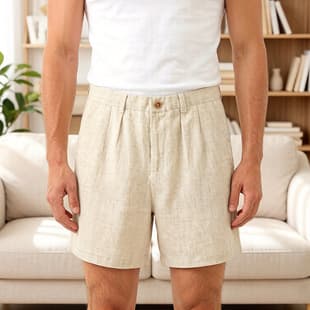 26 Styles Spring/Summer Men's Linen Shorts Loose Straight Leg Pure Linen Outdoor Casual 5-Inch Shorts Lightweight Beach Shorts Breathable