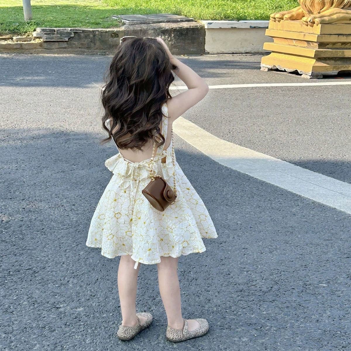 Girls Dress Summer Children's Suspender Skirt 2025 New Girls Backless Skirt Baby Princess Dress Wholesale