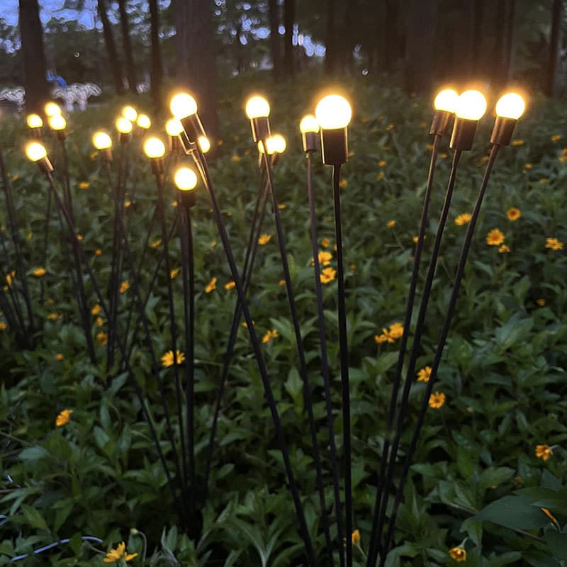 LED 6-head/8-head Firefly Light Wind-activated Version Firefly Ground Spike Light Outdoor Scenic Decoration Lawn Light Landscape Lamp