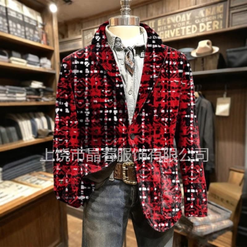 Cross-Border New Style Suit Jacket Men's Jacket Notched Lapel Suit