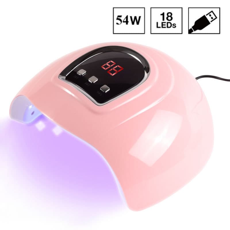 Cross-border 54W Nail Lamp Mini Curing Lamp 18 LED Beads Gel Polish Dryer Nail Phototherapy Lamp Nail Lamp Wholesale