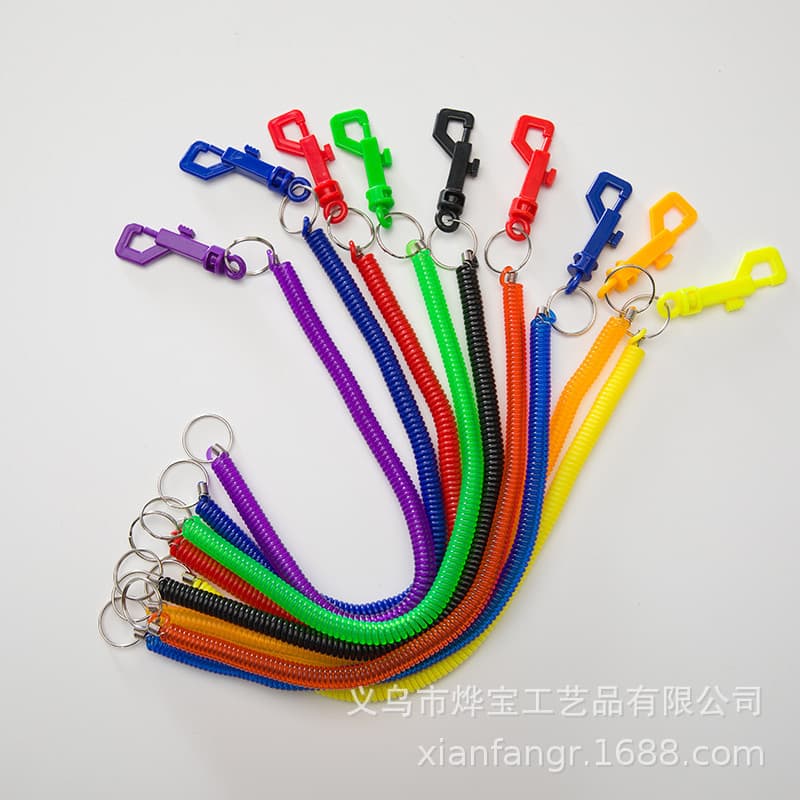 Factory Direct Retractable 2.5M Badge Lanyard with P-Clip, Plastic Keychain Spring Cord