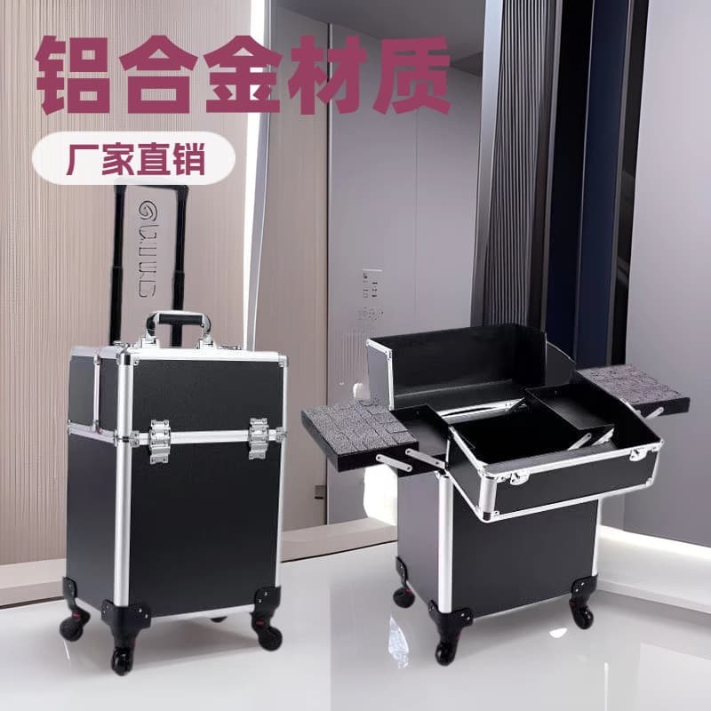 Professional Makeup Artist Case Large Capacity Trolley Box with Lock for Nail Tattoo Artists
