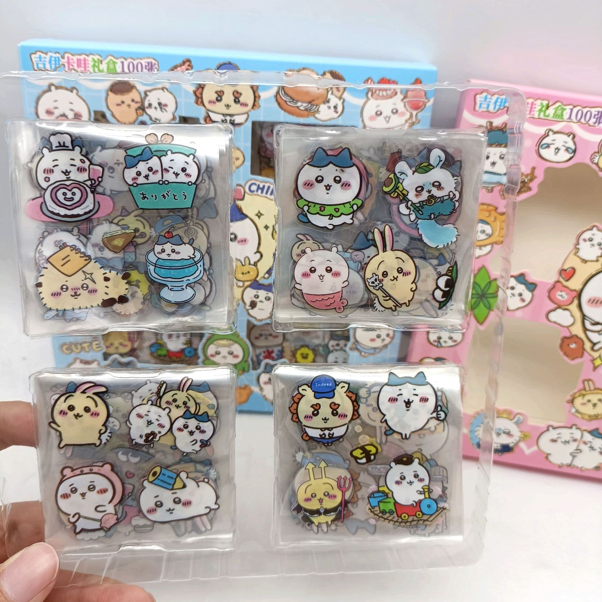 Chiikawa Cartoon 100 Transparent Stickers Kids Creative DIY Scrapbook Material Multiple Designs Stickers Cross-Border